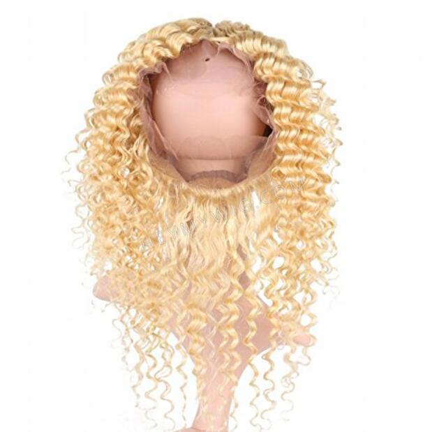 #613 Blonde Deep Wave Lace Closure/Frontal