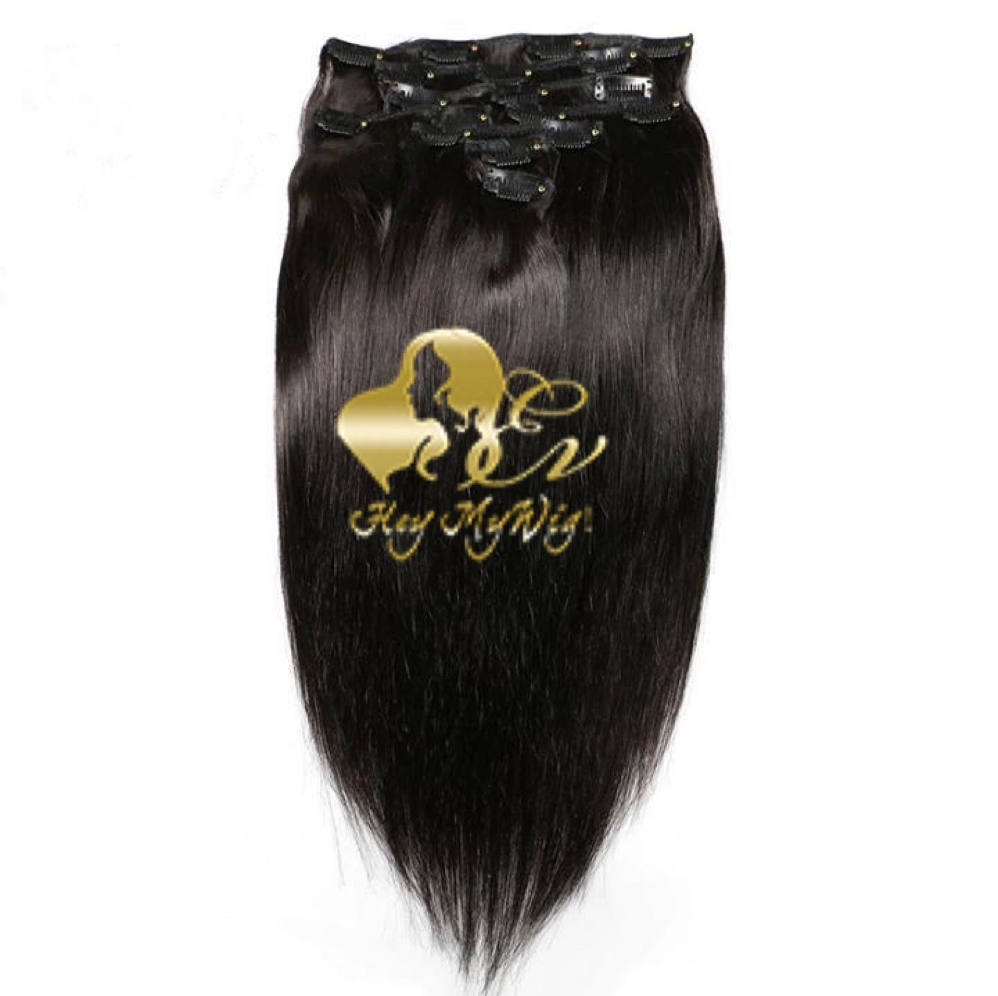 Clip in human hair extension Silk straight hair - heymywig.com
