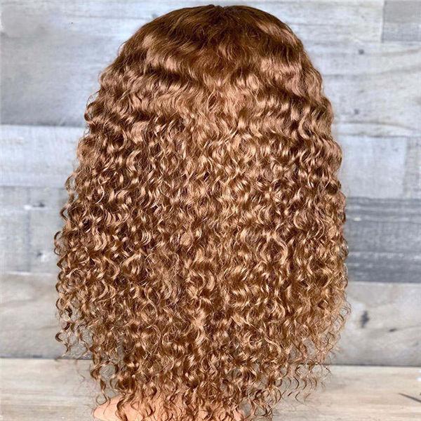 Light Golden Brown Water Wave13x4 Lace Frontal Wig