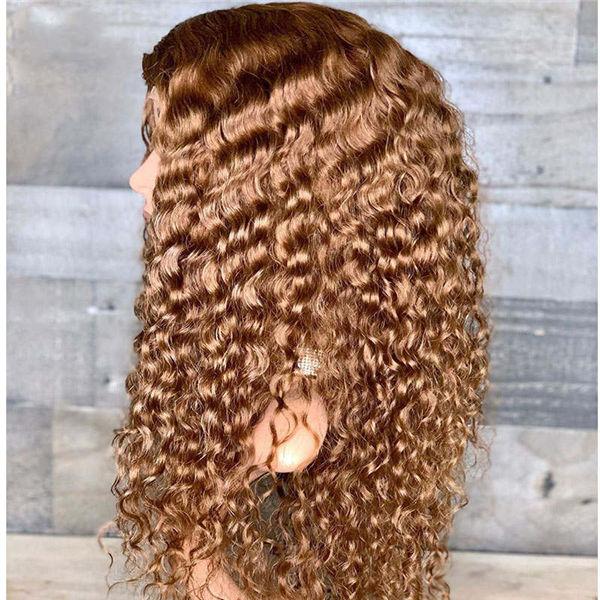 Light Golden Brown Water Wave13x4 Lace Frontal Wig