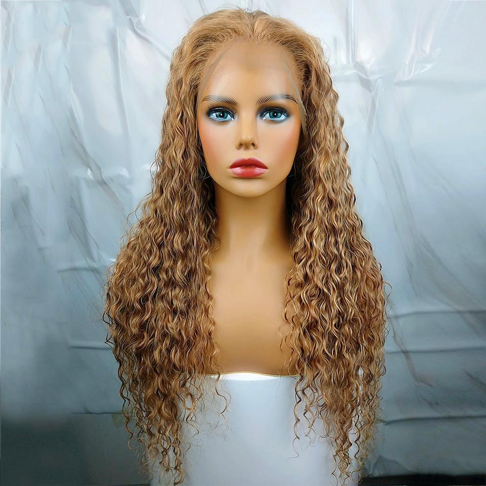 Golden Brown Color Deep Wave Lace Frontal/Full Lace Wig