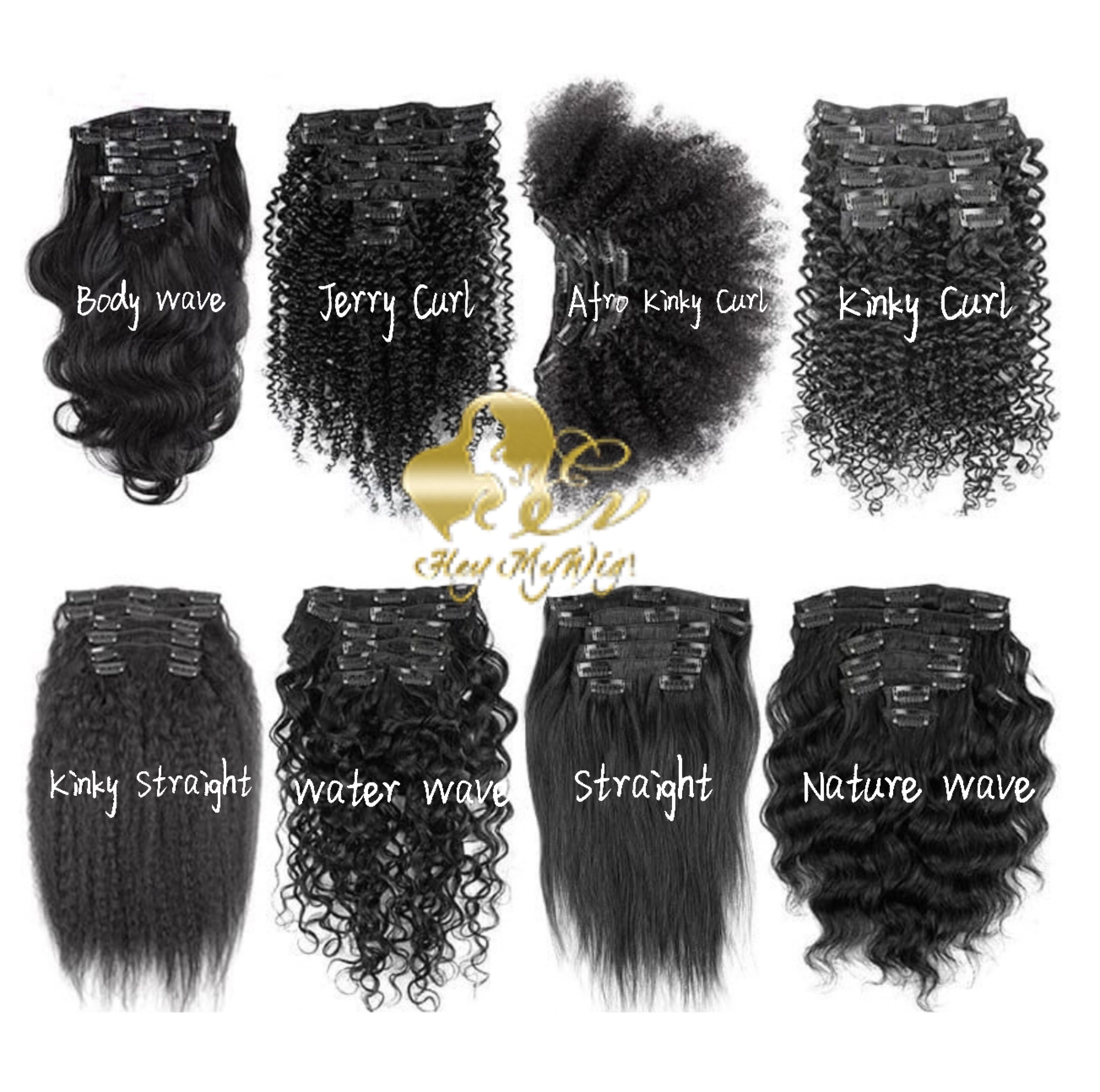 Clip in human hair extension 4A 4B Afro curly texture hair