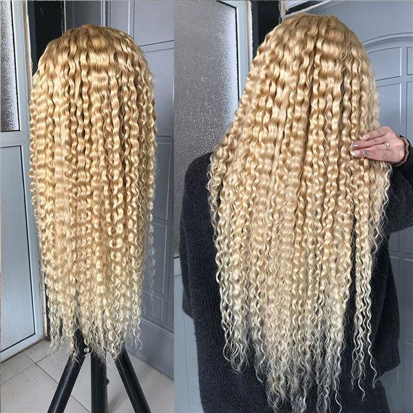 #613 Blonde Curly Lace Wig