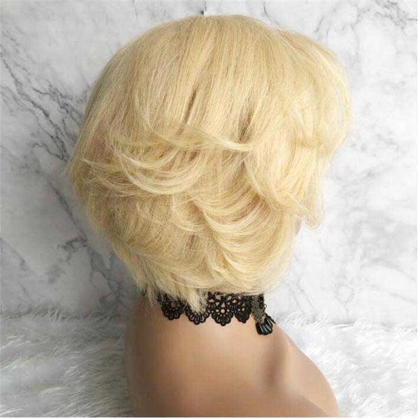 Pixie Cut Lace Frontal Wig Natural Black/ #613 Blonde