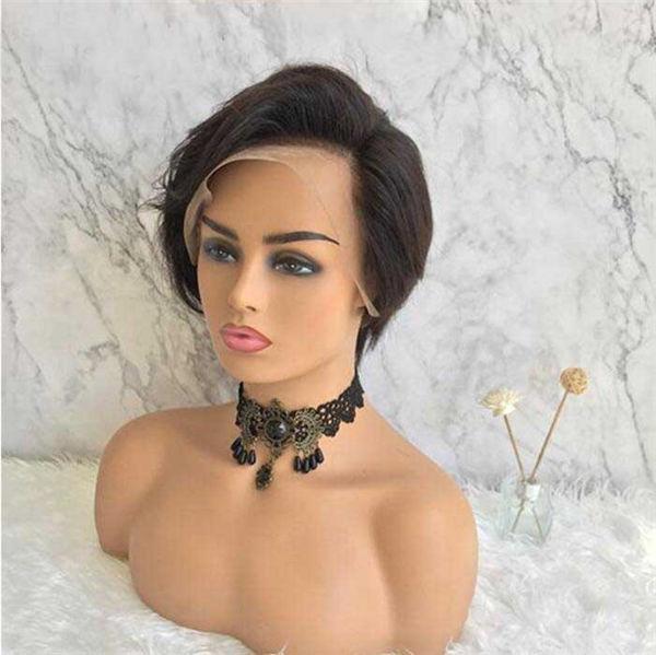 Pixie Cut Lace Frontal Wig Natural Black/ #613 Blonde