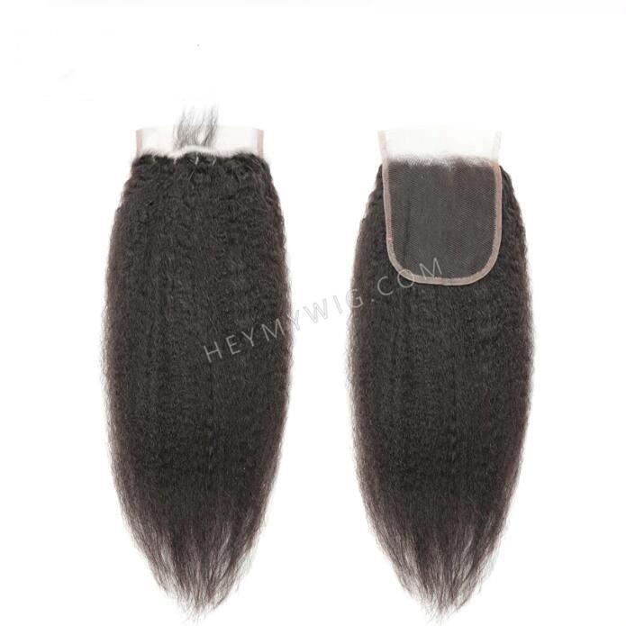 Kinky Straight Virgin Hair Lace Closure/Frontal