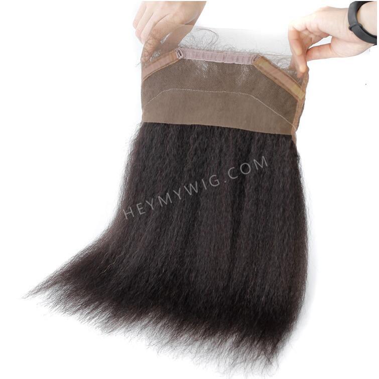 Kinky Straight Virgin Hair Lace Closure/Frontal