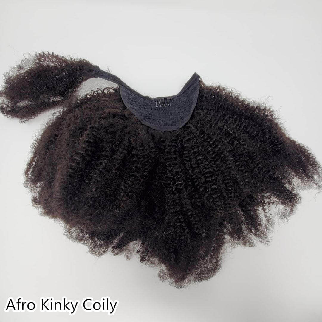 Wrap-around Ponytail Afro Kinky Coily/Kinky Straight/Nature Wave/Straight