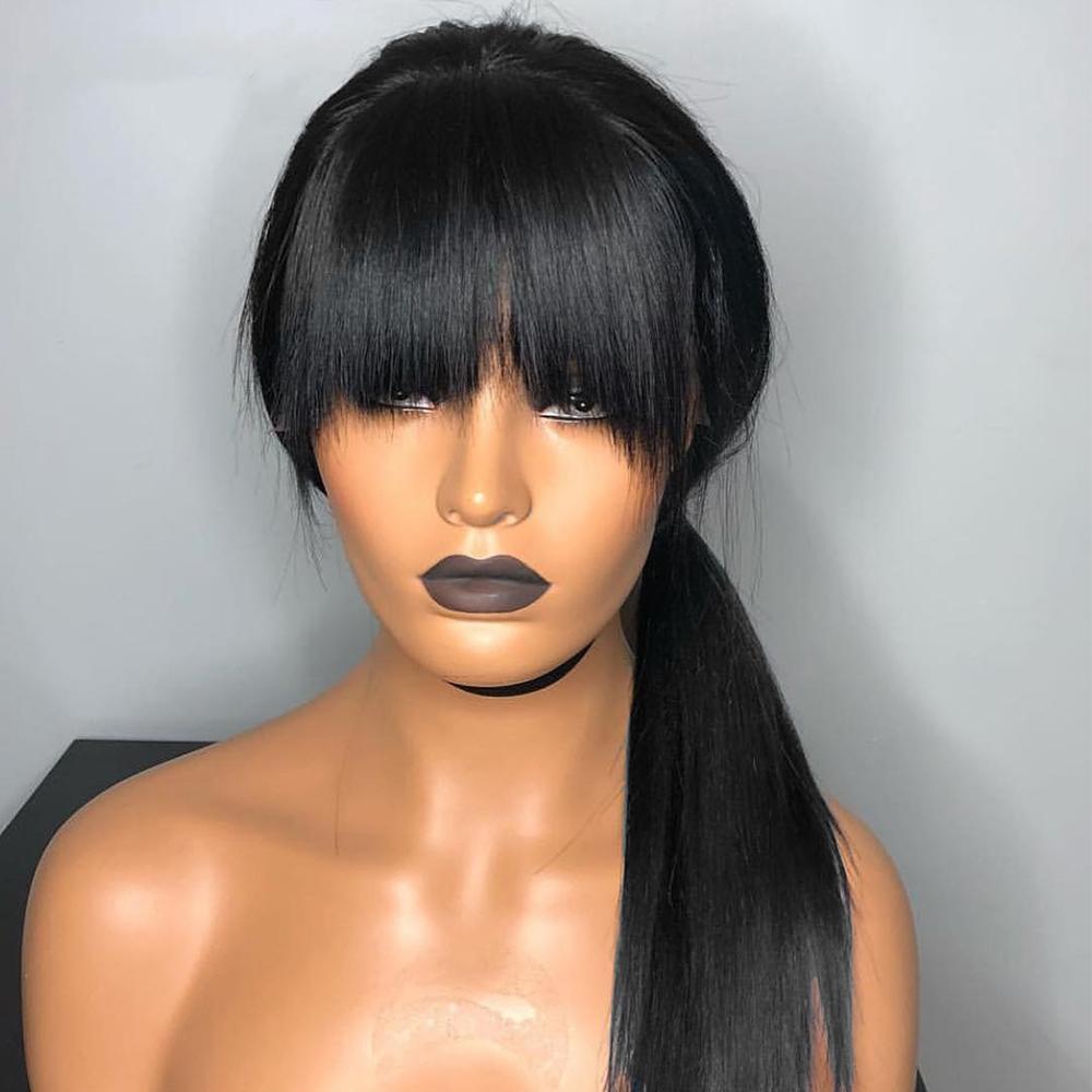 Straight With Bangs Style Lace Frontal Wig/Full Lace Wig