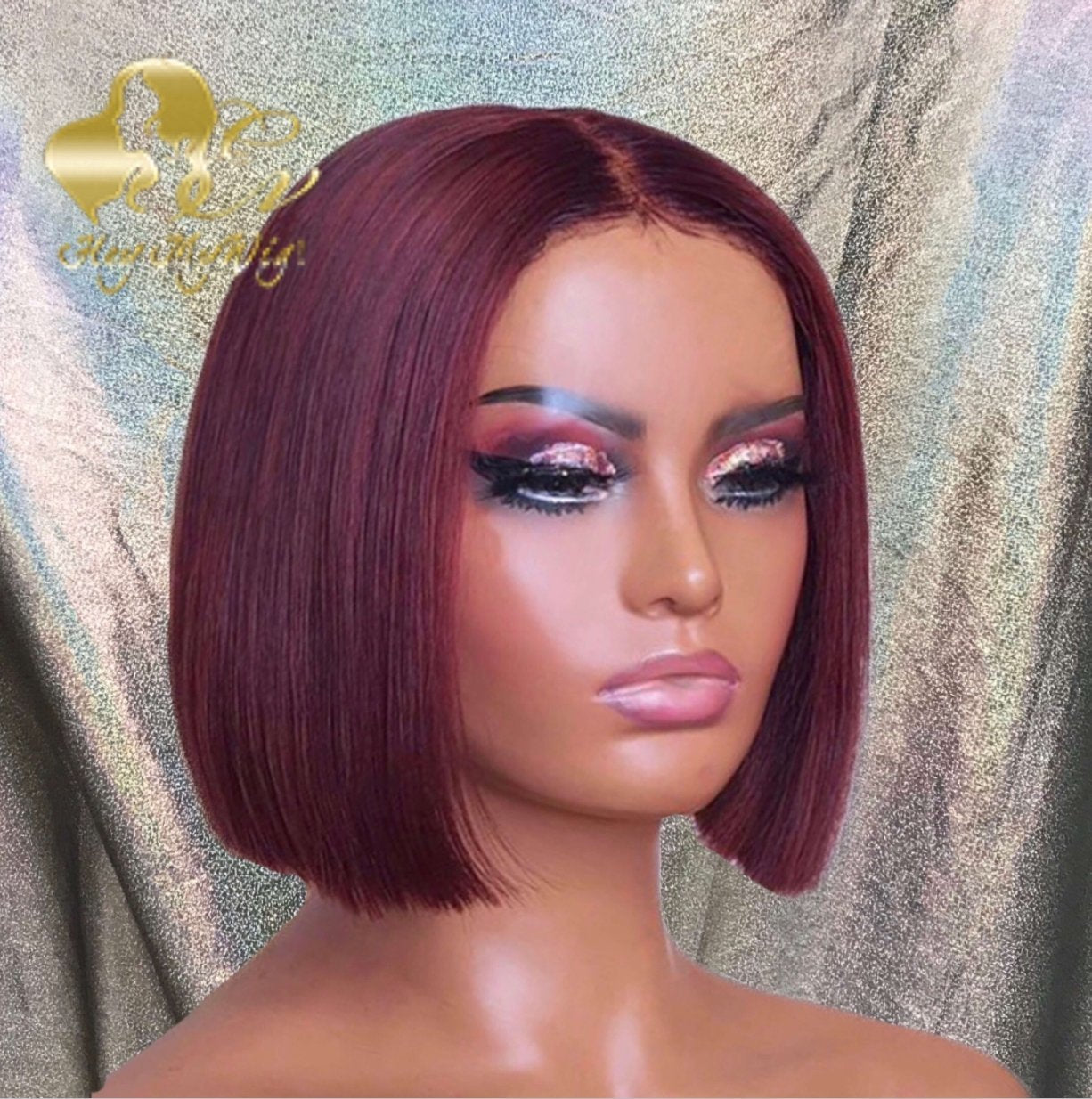 Burgundy Color Bob Lace Frontal Wig