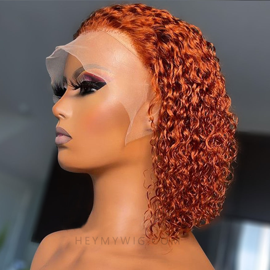 Ginger Color Curly Bob Lace Wig