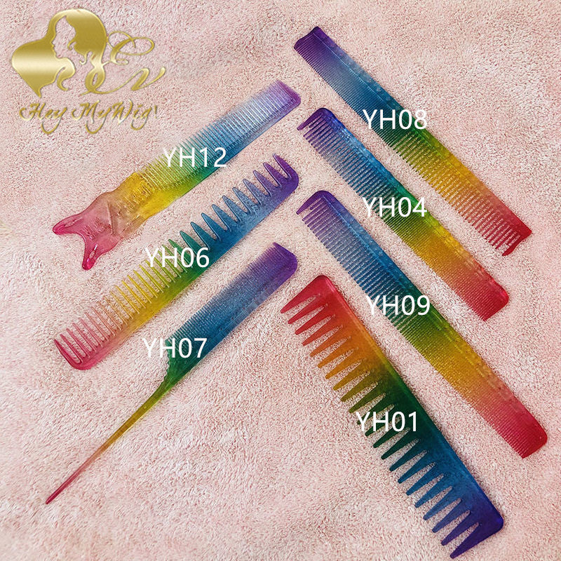 Rainbow Color Styling Hair Combs