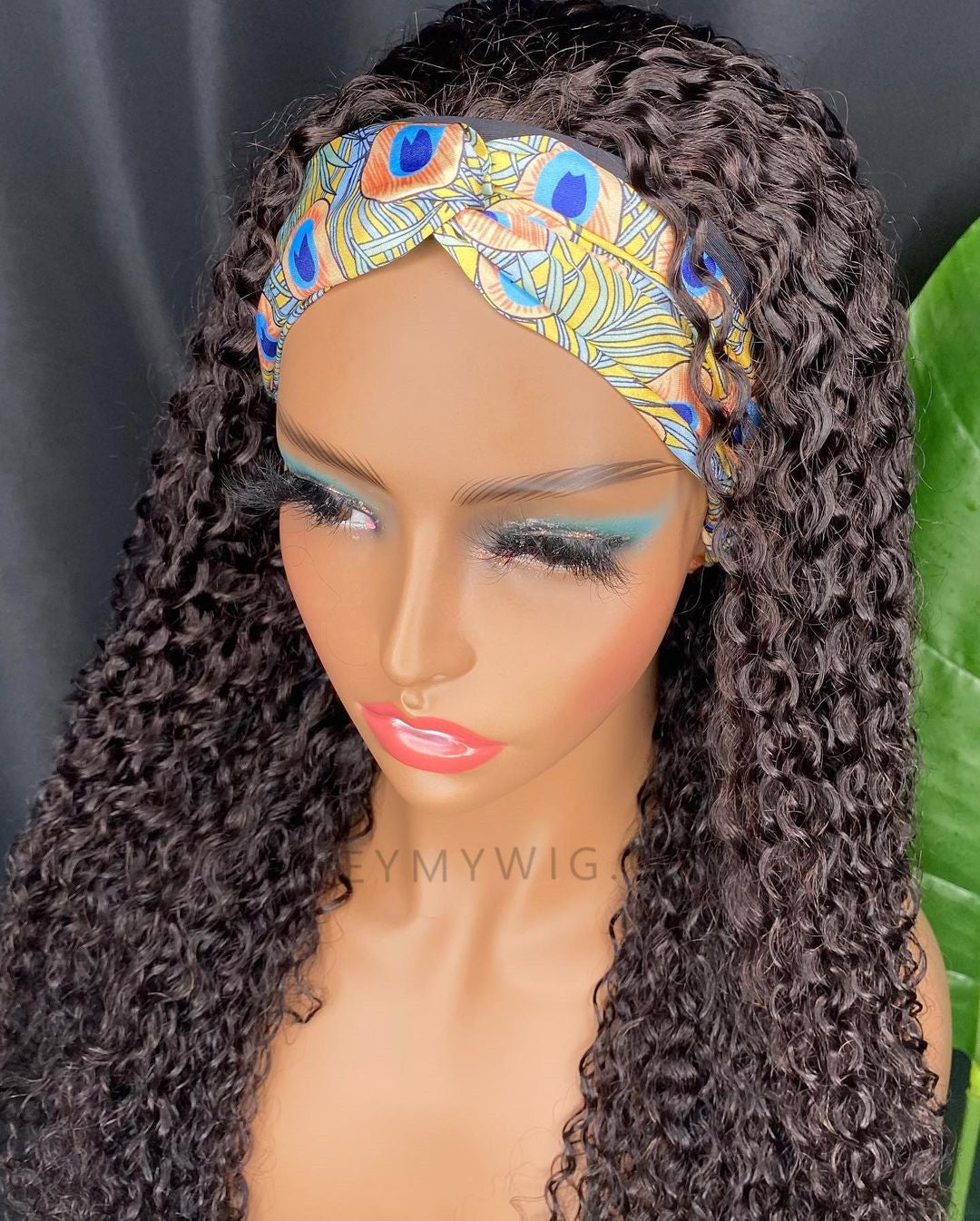 Kinky Curly Headband Wig