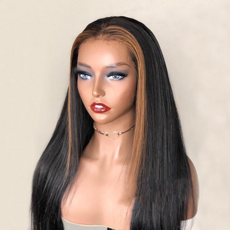 13x4/13x6 Straight Lace Frontal Wig With String Brown Tones