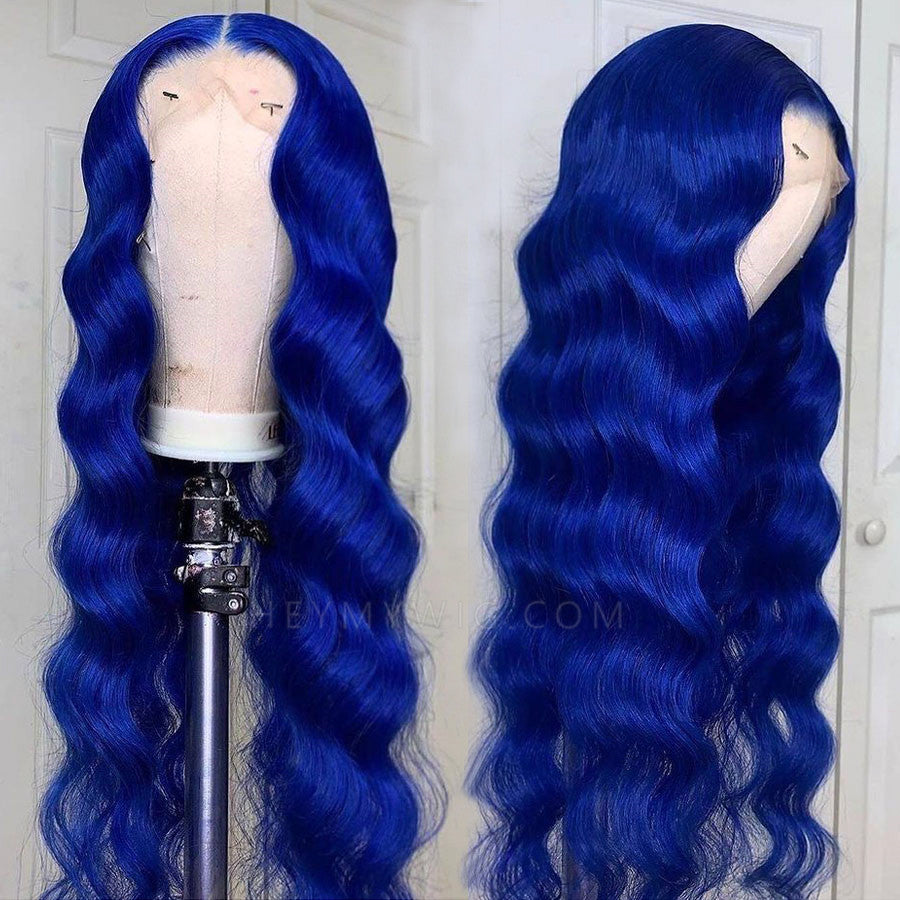 Blue Body Wave Lace Frontal Wig