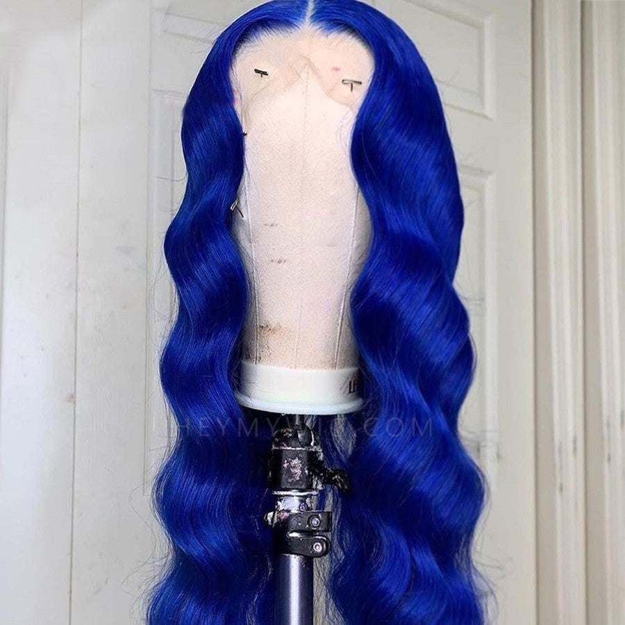 Blue Body Wave Lace Frontal Wig