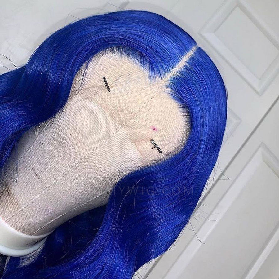 Blue Body Wave Lace Frontal Wig