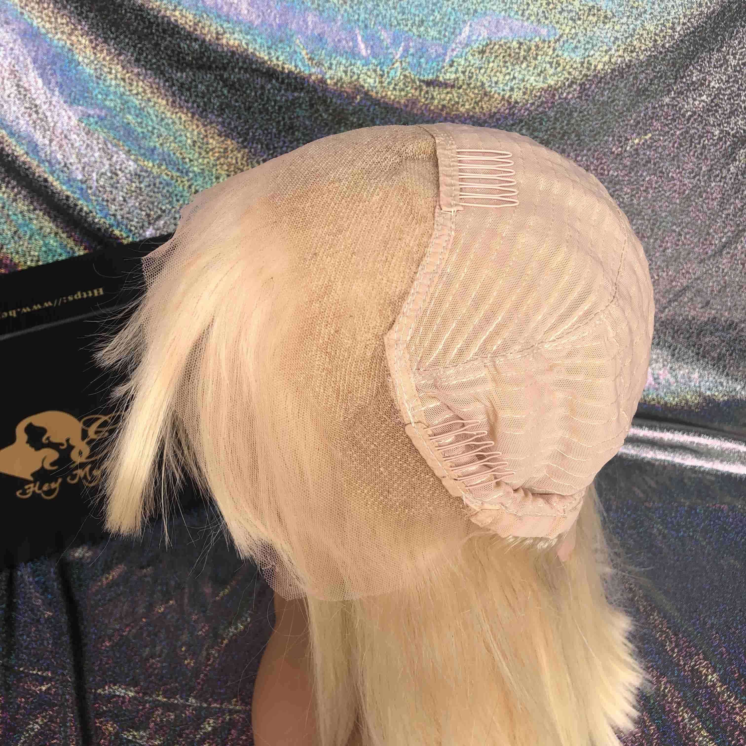 #613 Blonde Bob Lace Frontal Wig With Bangs