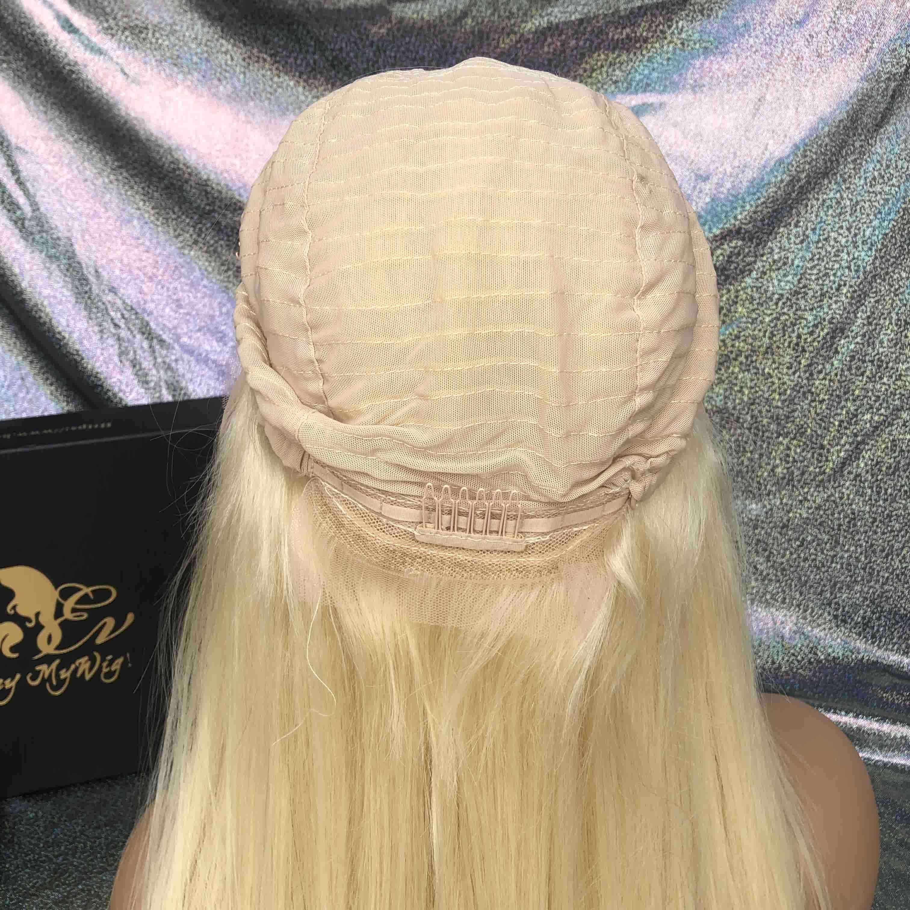 #613 Blonde Bob Lace Frontal Wig With Bangs