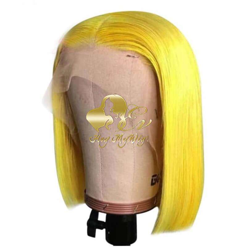 Yellow/Purple/Pink/Orange/Blue/Red/Neon Green Color Bob Lace Frontal Wig