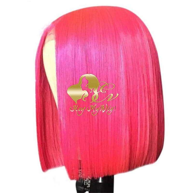Yellow/Purple/Pink/Orange/Blue/Red/Neon Green Color Bob Lace Frontal Wig