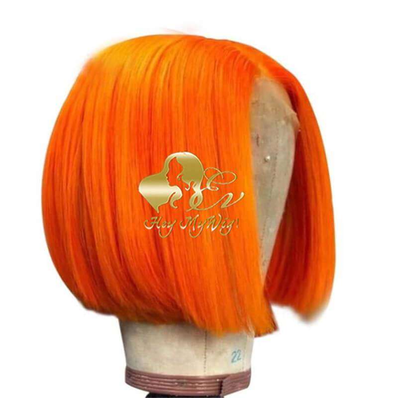 Yellow/Purple/Pink/Orange/Blue/Red/Neon Green Color Bob Lace Frontal Wig