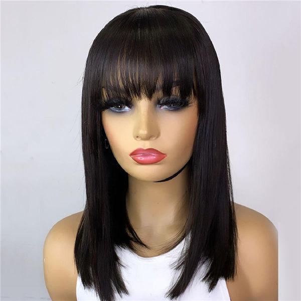 Short Bob Lace Wig With Bangs Style
