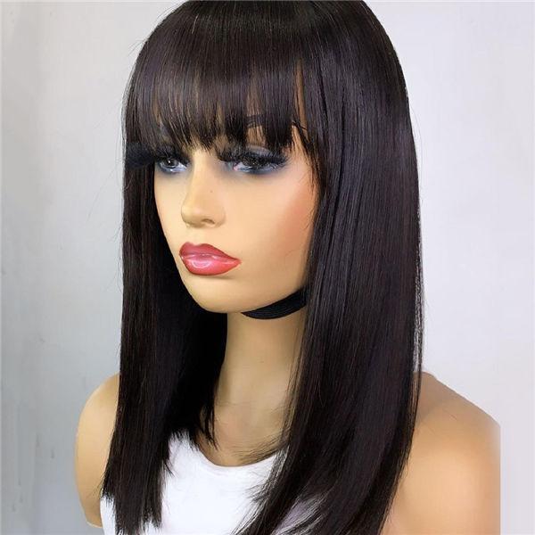 Short Bob Lace Wig With Bangs Style
