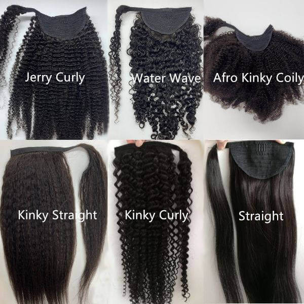 Wrap-around Ponytail Afro Kinky Coily/Kinky Straight/Nature Wave/Straight